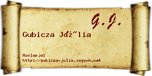Gubicza Júlia névjegykártya